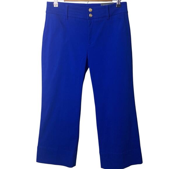 Chico's Pants Women's Size 00P (2P) Wide Leg Trapunto Intense Azure Cropped NWT - Picture 2 of 8